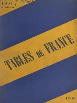cover image of Tables de France, la France en 19 régions